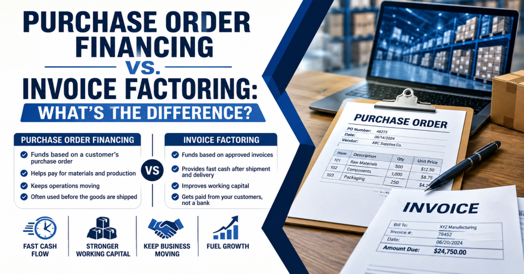Purchase Order Financing vs. Invoice Factoring